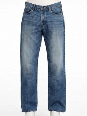 Lucky Brand Jeans Mens 42x34 Blue Dark Wash 181 Relaxed Straight Stretch Denim